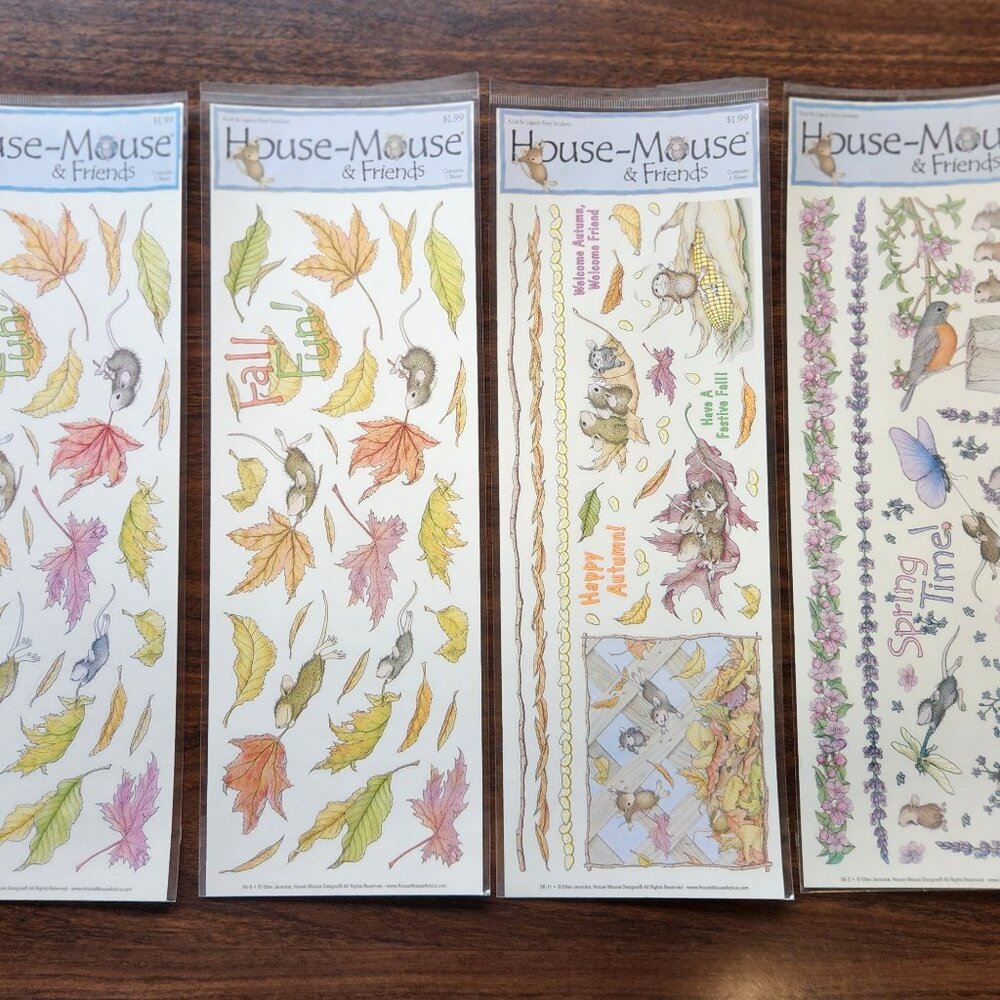 House-Mouse & Friends Stickers - Lot of 4 (Set Number 2)